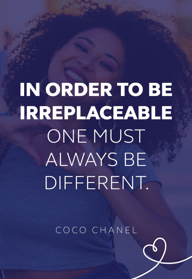 coco chanel quote Coco Chanel quote about being different