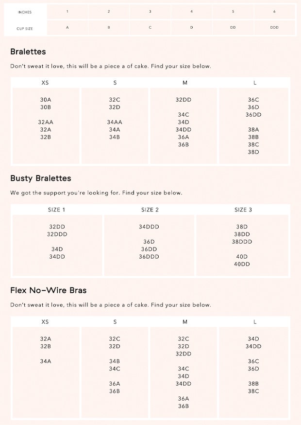 LIVELY bra size measuring guide