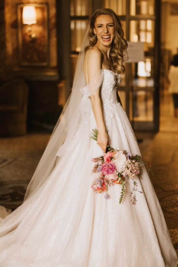 bride didn't soft smile in wedding photos