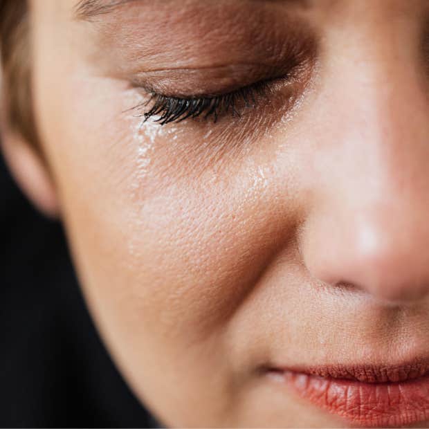 closeup of child crying