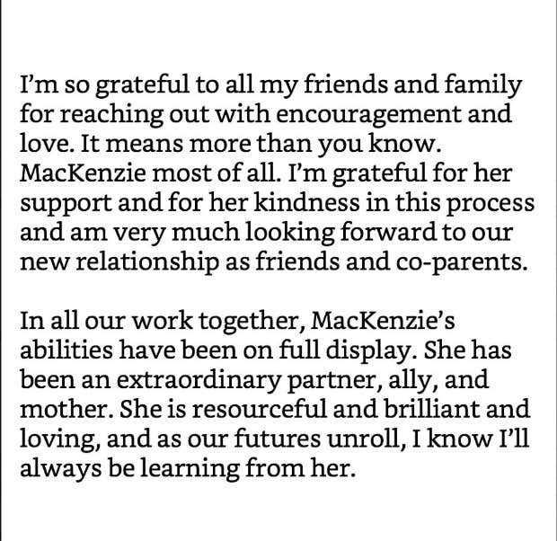 jeff bezos tweet about coparenting kids with mackenzie scott