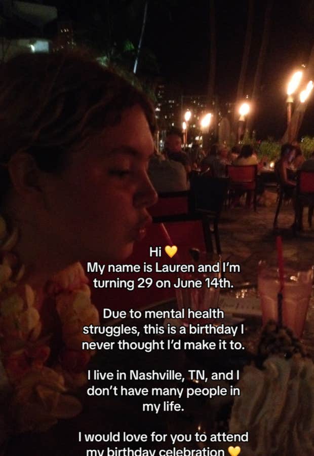 kind strangers show up for woman's party so she doesn't spend it alone