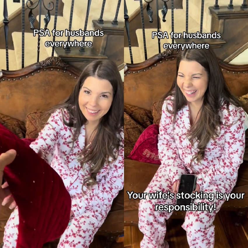 Dad asks why his wife's stocking is empty on Christmas morning