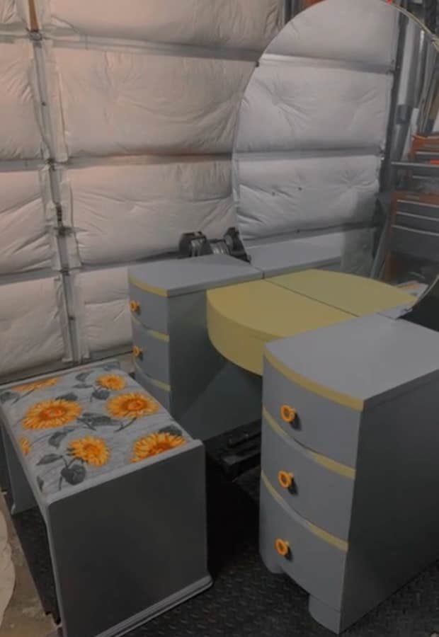 woman surprised with vanity by husband's family of 3 boys