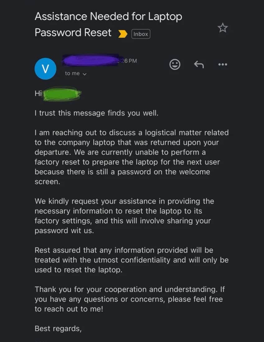 Man's Boss Emailed Him For Help After Firing Him 6 Months Ago